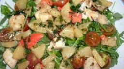 Recepta de cuina de Amanida tèbia de vieires amb salsa  base de mandarines